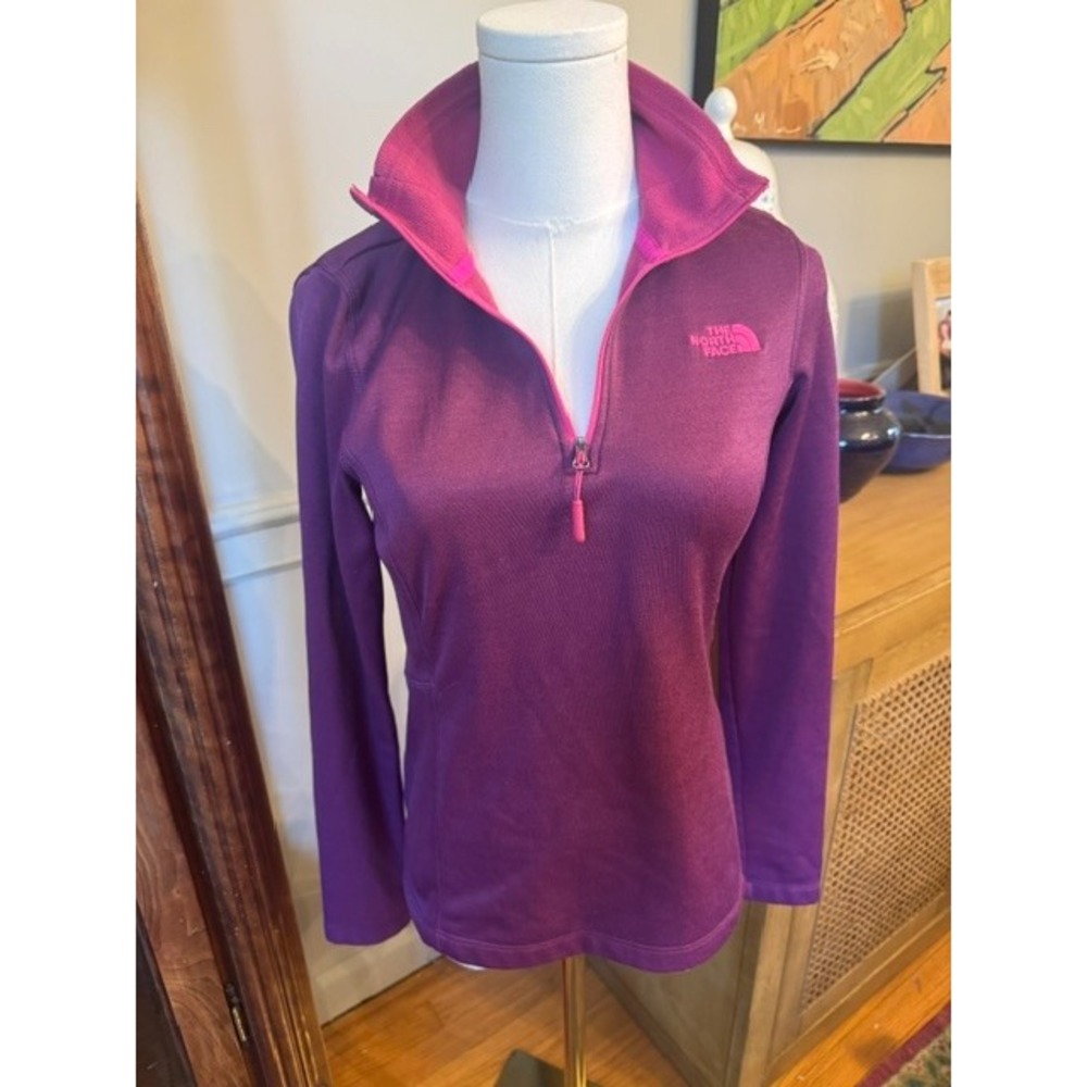 The North Face Womens XS Purple Pink Quarter Zip Fleece Pullover Activewear Top